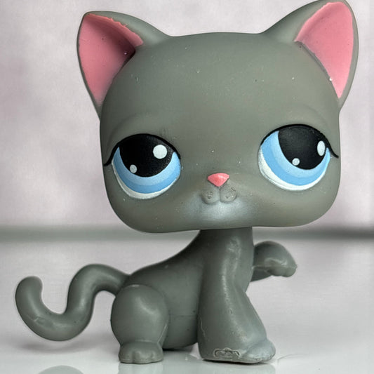 LPS Gray Paw up Shorthair Cat #74