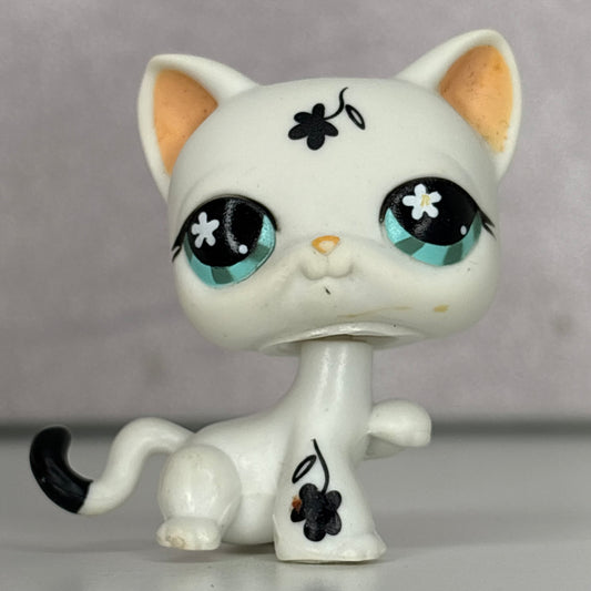 LPS White and Black Shorthair Cat #547