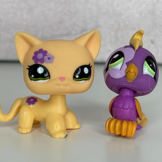 LPS Nintendo Shorthair Cat and Cockatoo Bird #1961 #1962