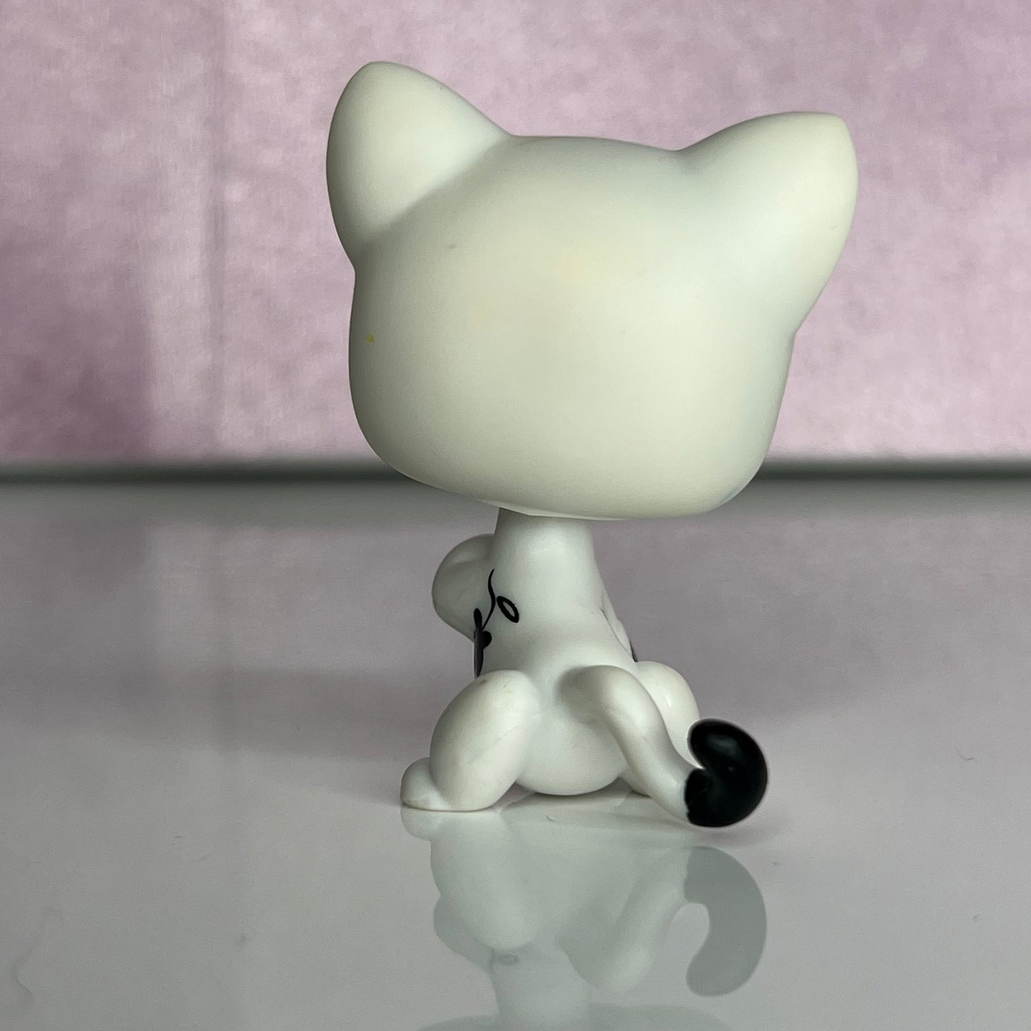 LPS White and Black Shorthair Cat #547