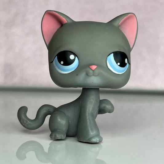 LPS Gray Paw up Shorthair Cat #74